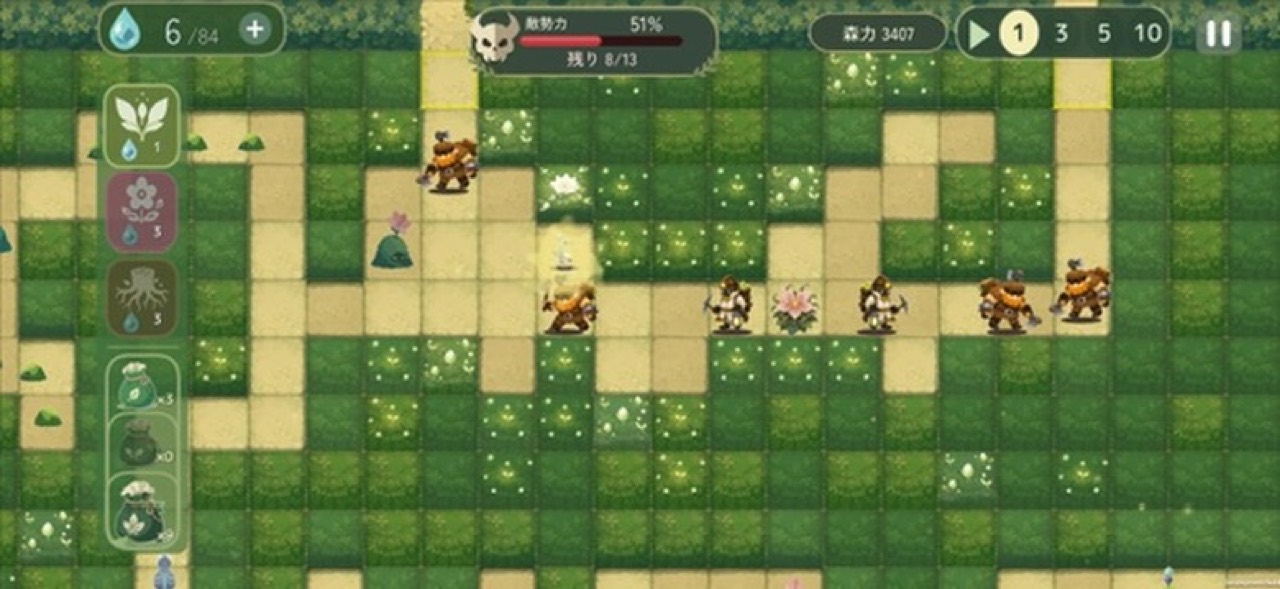 森伐りたちと接近戦になっている戦闘画面